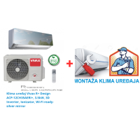 Klima uređaj Vivax R+ Design ACP-12CH35AERI+, 3.5kW, 3D Inverter, Ionizator, Wi-Fi ready- silver mirror SA MONTAŽOM